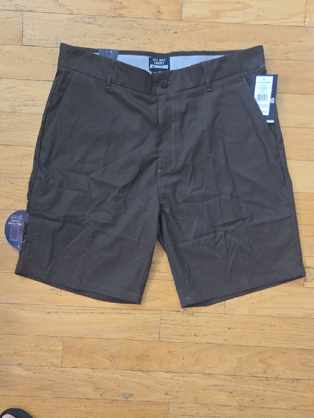 All Day Tech Shorts Men's 4 Way Stretch Size 38" x 9" Herringbone Mushroom
